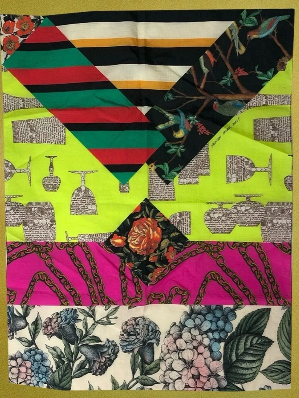 Kenzo NWT Ripstop scarf and matching chain link case